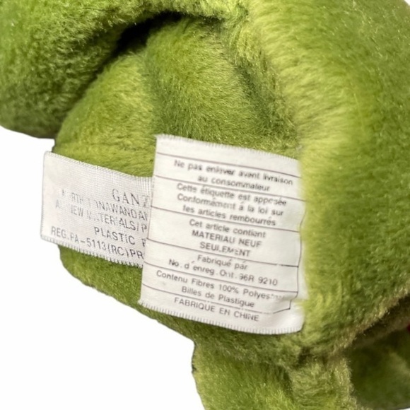 VINTAGE Ganz Franky Frog 9” Plush Stuffed Animal 1996 CH1604 Green Beanbag Soft - Picture 12 of 14